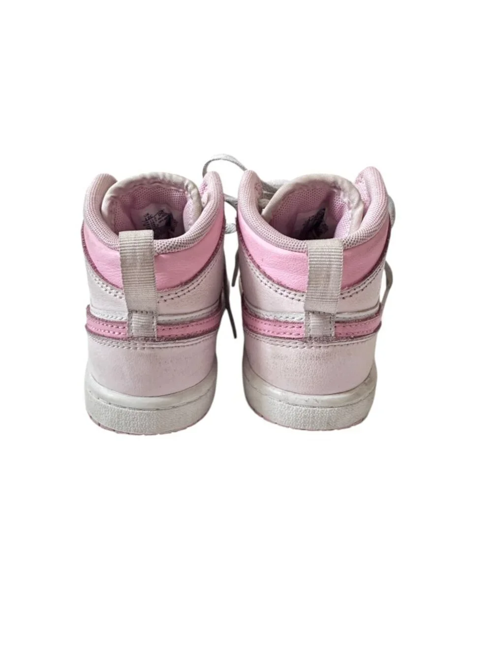 Nike Air Jordan 1 Mid Girls Pink White High Top Sneakers Kids Size 12C